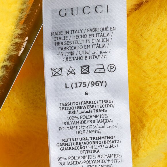 Gucci x Adidas Yellow Fuzzy Cable-Knit Embroidered Short-Sleeve Sweater - Picture 9 of 13